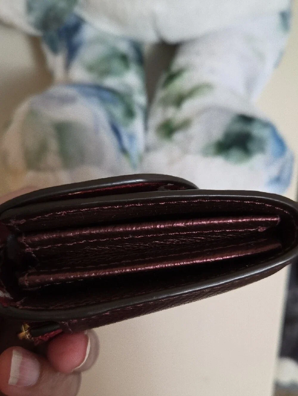 NWT COACH Metallic Cherry Leather Wallet Clutch with Gold Logo
